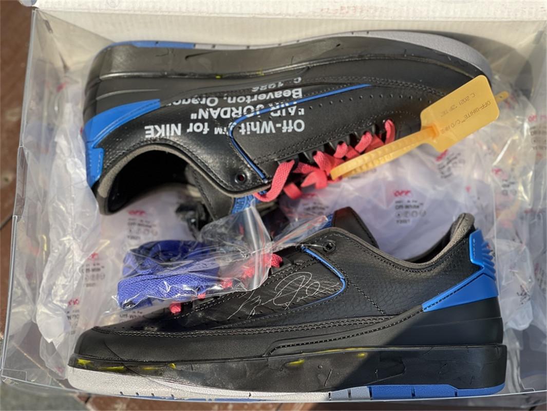 PK God OFF-WHITE x Air Jordan 2 blue Low retail materials ready to ship